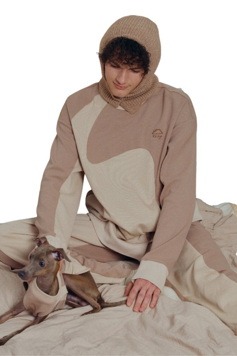 Patchwork Dog Sweatshirt: Cotton Blend Dog Cat Puppy Pullover