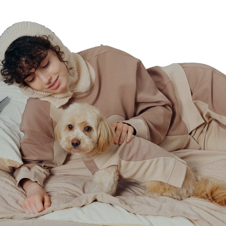 Patchwork Dog Sweatshirt: Cotton Blend Dog Cat Puppy Pullover
